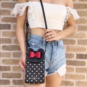 Kate Spade Flap Phone Crossbody Black Dots